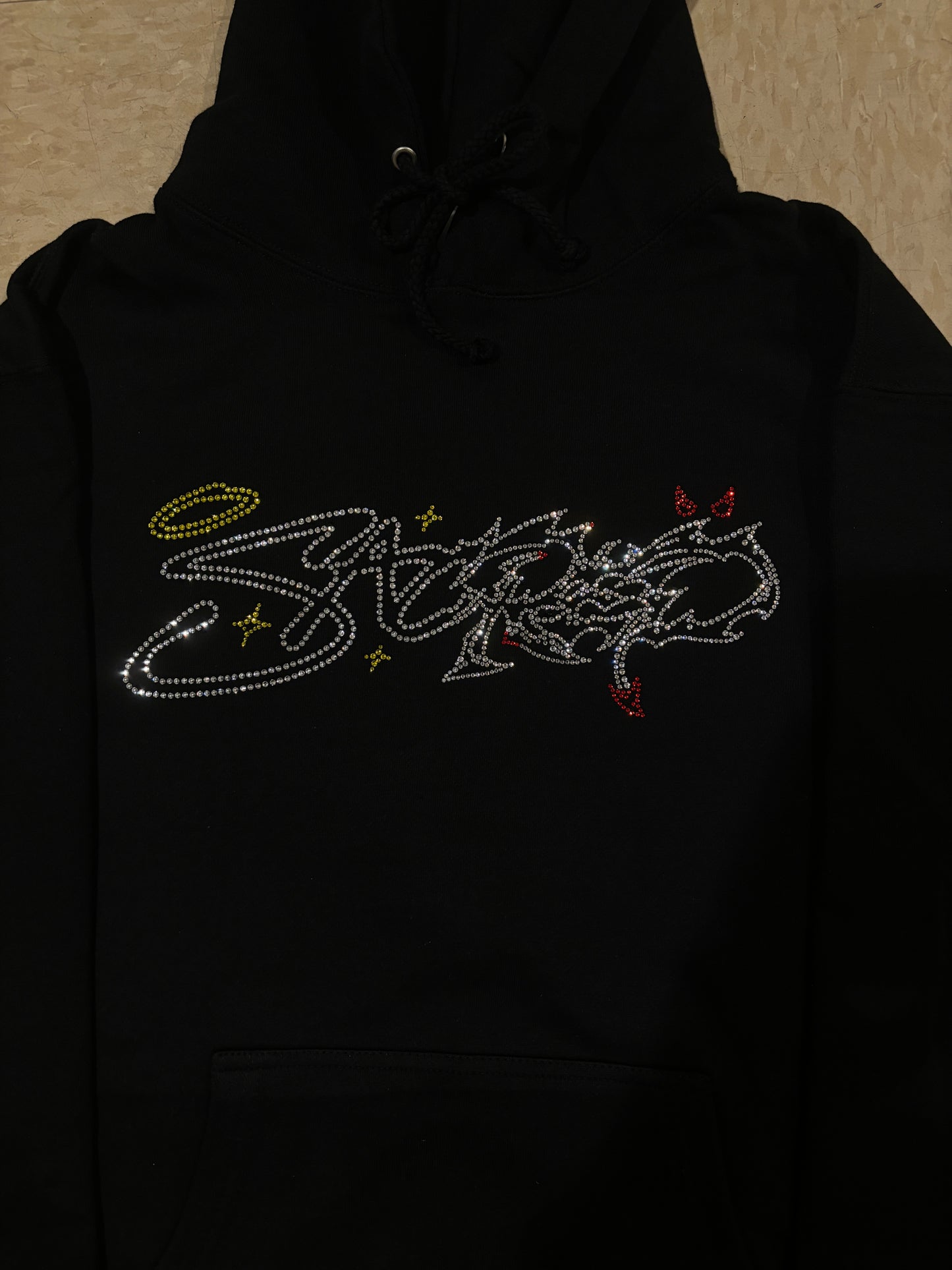 SACRED- Eternal Logo Rhinestone Pullover (Black)