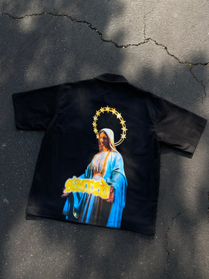 Virgin Mary Zippered Work Shirt