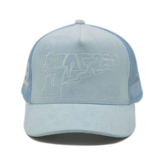 SACRED- Suede Gat Logo Hat (Baby Blue)