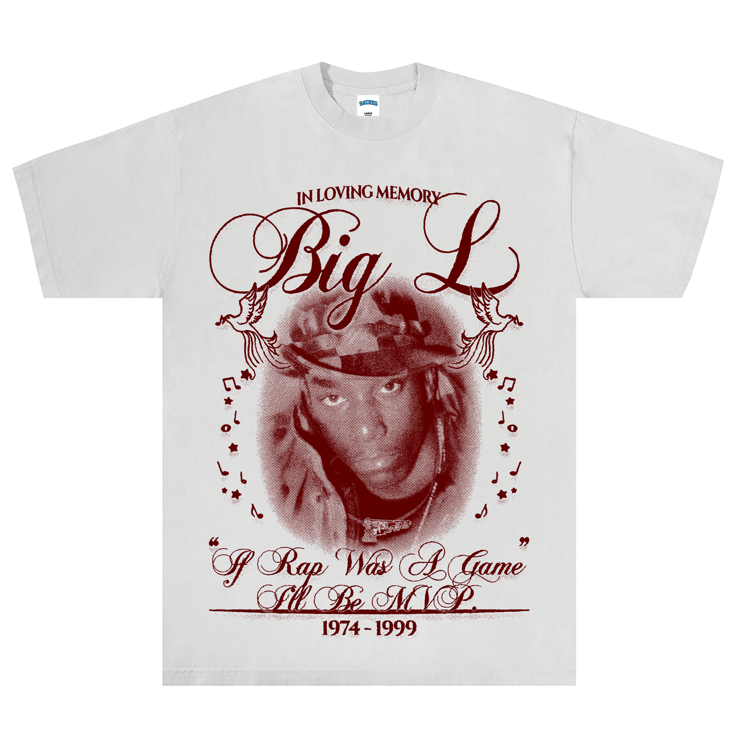SACRED- Big L Tee (Light Grey)