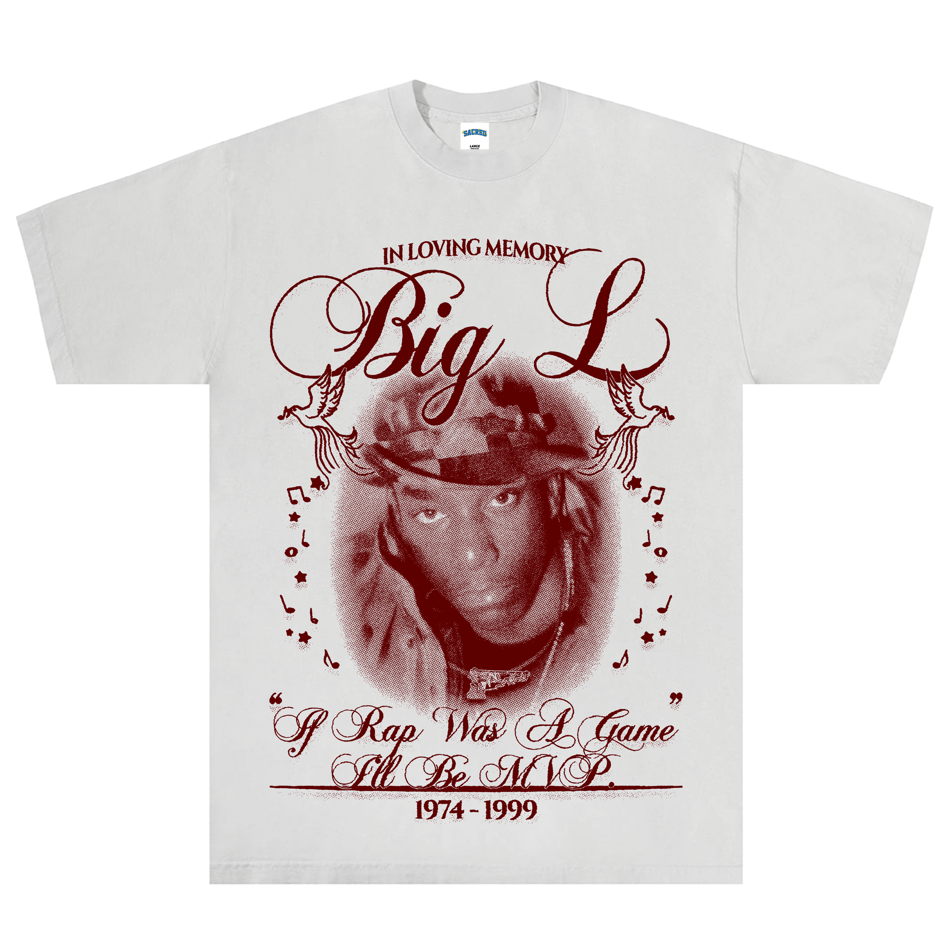 SACRED- Big L Tee (Light Grey)