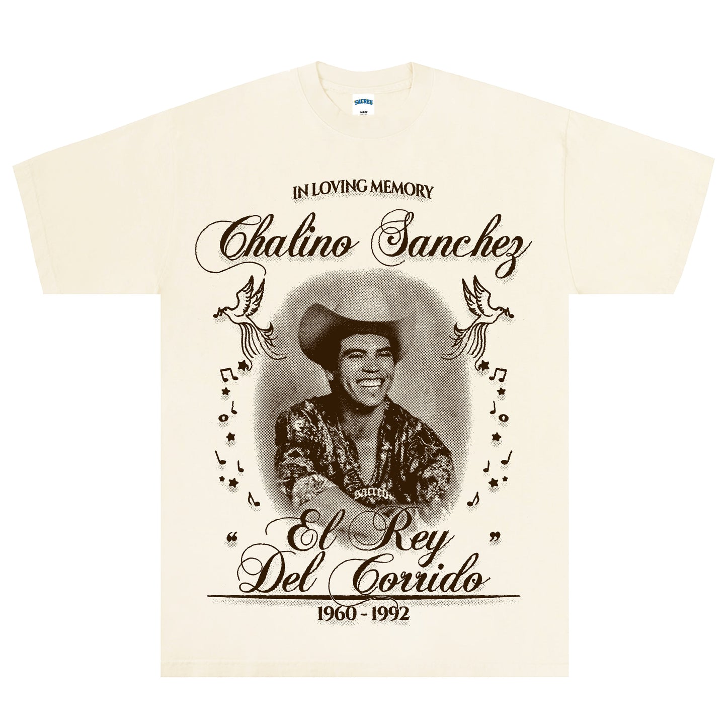 SACRED- Chalino Tee V3 (Creme)