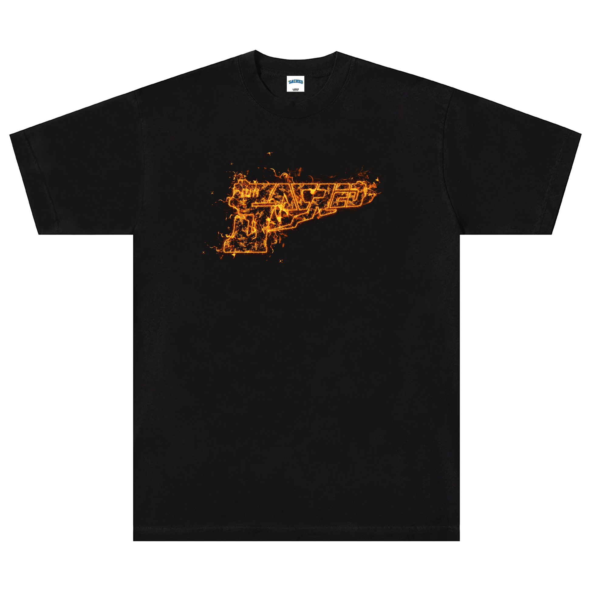 SACRED- Gun Logo Tee (Flame)
