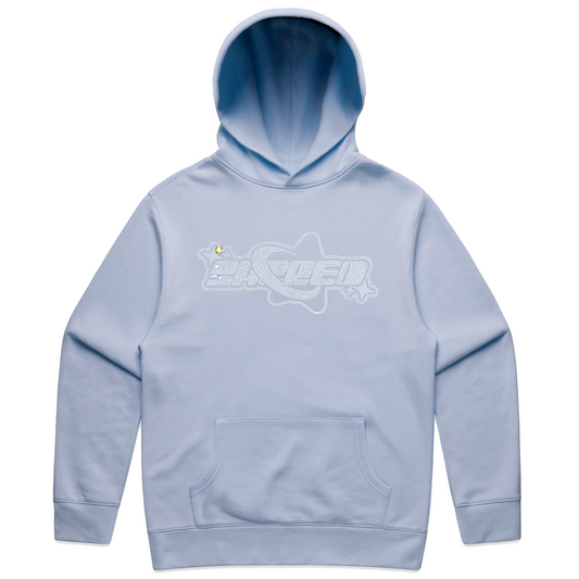 SACRED- Rhinestone Superstar Logo Pullover (Ice Water Blue)