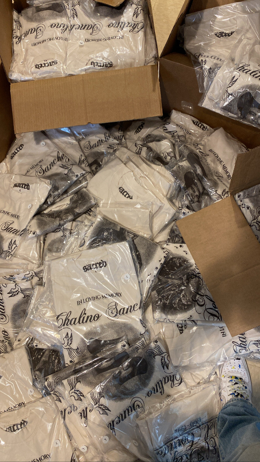 SACRED- Chalino Tee V3 (Creme)