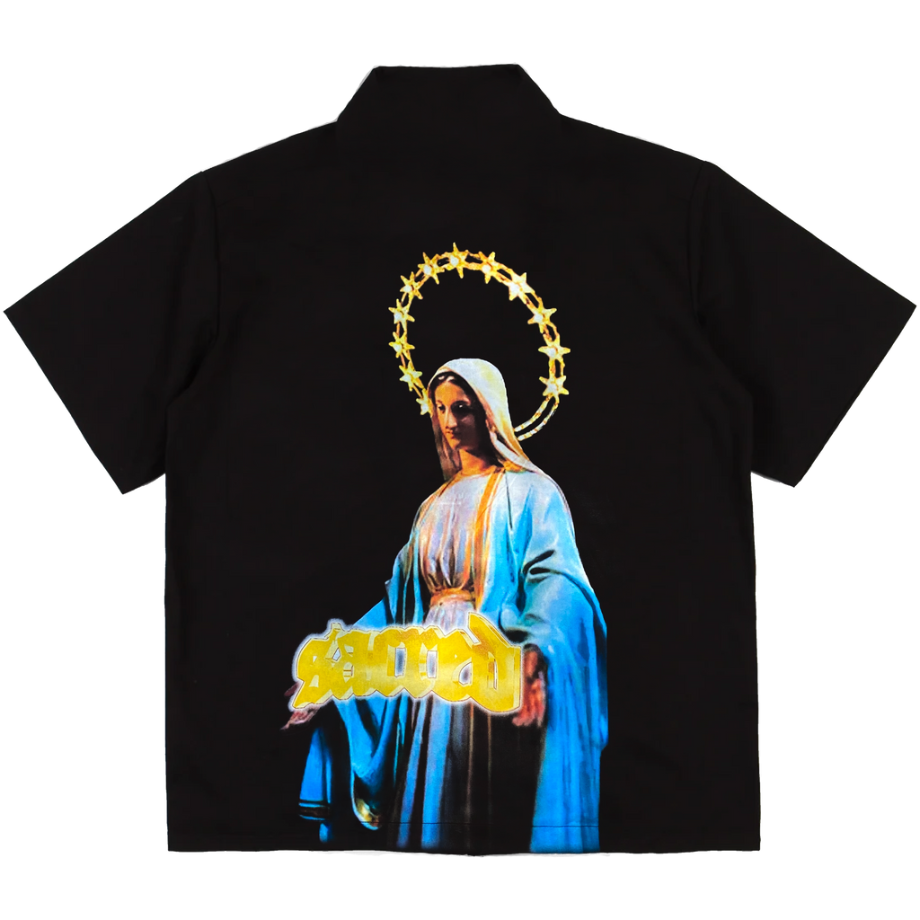 Virgin Mary Zippered Work Shirt