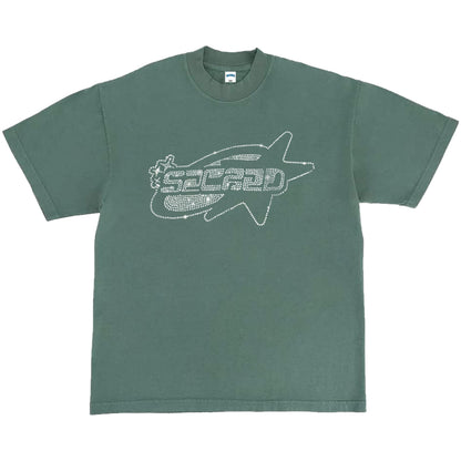 SACRED- Rhinestone Star Logo Tee (Atlantic Green)