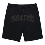 SACRED- Logo Fleece Shorts (Black)