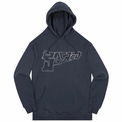 SACRED- Rhinestone Gat Logo Pullover (Slate Blue)
