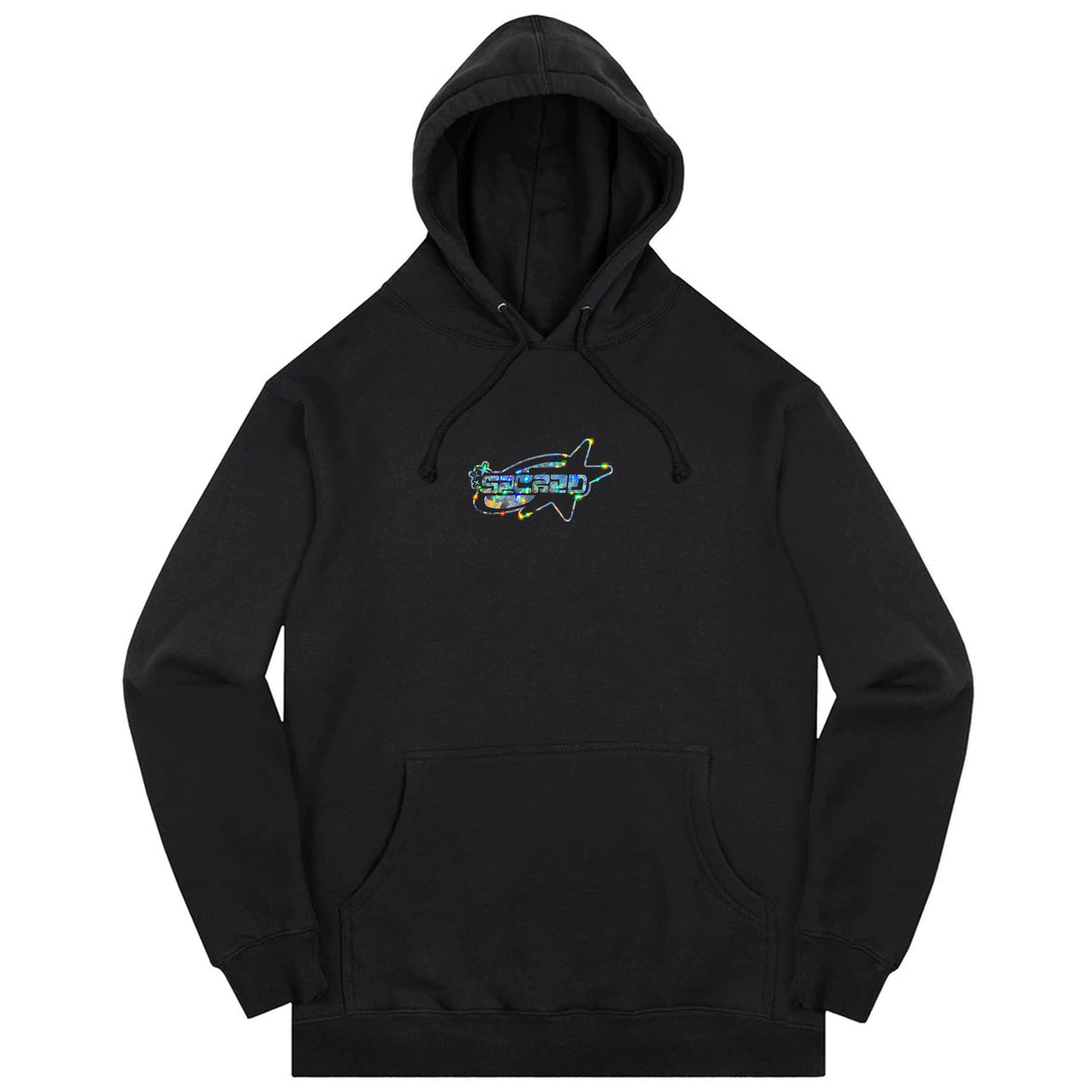 SACRED- Holographic Logo Hoodie (Black)