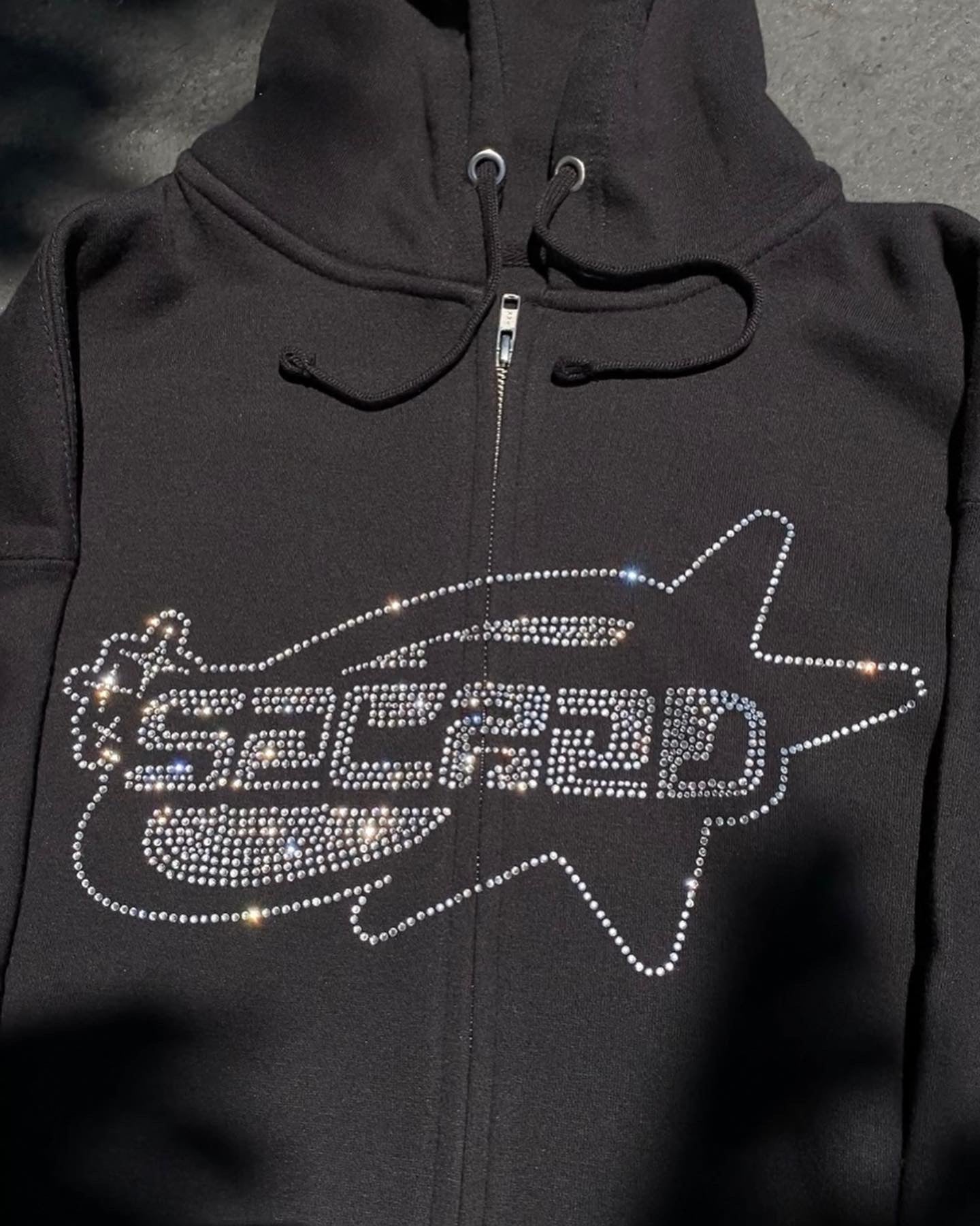 SACRED- Rhinestone Star Logo Pullover (Slate Blue)