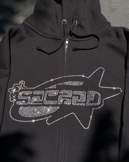 SACRED- Rhinestone Star Logo Pullover (Slate Blue)